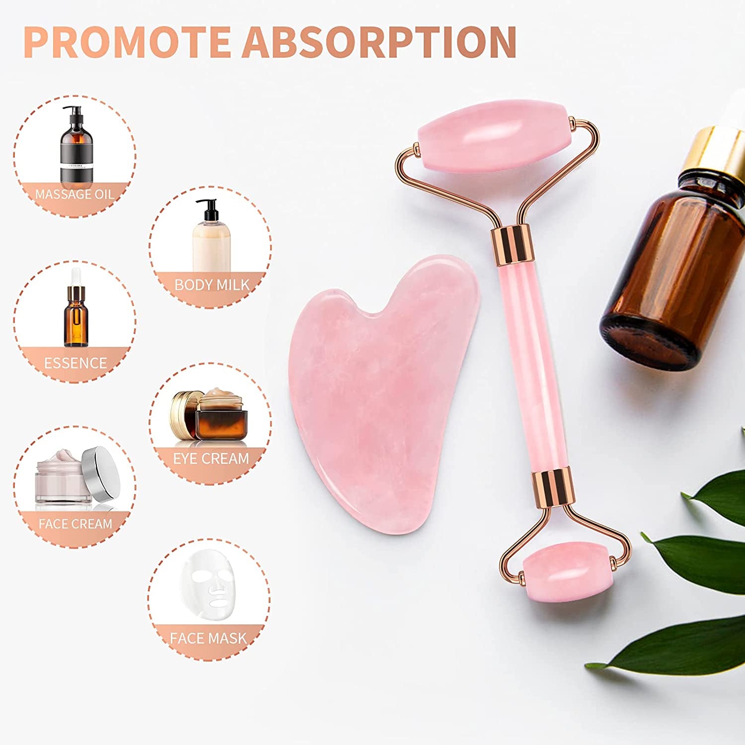 FACEMADE Gua Sha and Jade Roller, Gua Sha Massage Tool for Skin Care, Jade Roller for Face, Eyes, Body Muscle Relaxation and Relieve Wrinkles and Fine Lines Health & Beauty > Personal Care > Cosmetics > Cosmetic Tools > Skin Care Tools FACEMADE   