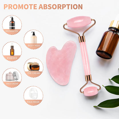 FACEMADE Gua Sha and Jade Roller, Gua Sha Massage Tool for Skin Care, Jade Roller for Face, Eyes, Body Muscle Relaxation and Relieve Wrinkles and Fine Lines Health & Beauty > Personal Care > Cosmetics > Cosmetic Tools > Skin Care Tools FACEMADE   