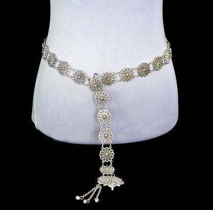Idealway Bohemian Vintage Body Chain Silver Sun Flower Belt Chain Women Jewelry (1) Apparel & Accessories > Jewelry > Body Jewelry idealway   