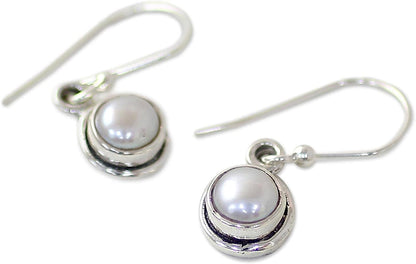 NOVICA Cream Cultured Freshwater Pearl .925 Silver Dangle Earrings, Purest Love' Apparel & Accessories > Jewelry > Earrings NOVICA   