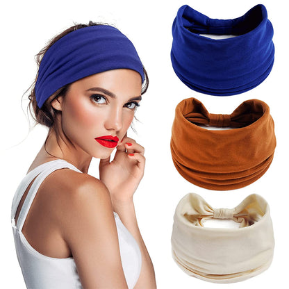 S&N Remille 3 Pack Wide Boho Headbands for Women and Girls, Elastic Turban Head Wrap Non-Slip Hair Bands for Sport Yoga and Running Headband Apparel & Accessories > Clothing Accessories > Bandanas & Headties S&N Remille Set-8  