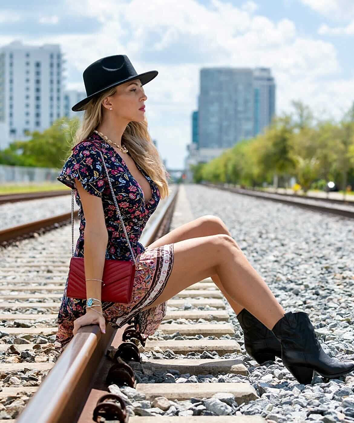 Lanzom Women Lady Retro Wide Brim Floppy Panama Hat Belt Buckle Wool Fedora Hat Apparel & Accessories > Clothing Accessories > Hats Lanzom   