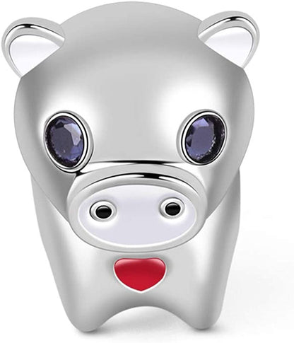 GNOCE Animal Charm Bead Sterling Silver Zodiac Signs Charm Bead Fit Bracelet/Necklace Jewelry Gift for Women Mens Apparel & Accessories > Jewelry > Bracelets GNOCE Pig  