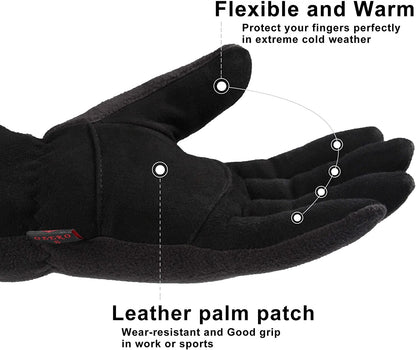 Winter Gloves -30°F Cold Proof Deerskin Suede Leather Insulated Water-Resistant Windproof Thermal Glove for Driving Hiking Snow Work in Cold Weather - Warm Gifts for Men and Women Apparel & Accessories > Clothing Accessories > Gloves & Mittens OZERO   