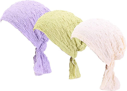 Ever Fairy 3 Colors Chemo Cancer Head Scarf Hat Cap Ethnic Cloth Print Turban Headwear Women Stretch Flower Muslim Headscarf (3 Pack-C) Apparel & Accessories > Clothing Accessories > Headwear Ever Fairy   