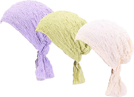 Ever Fairy 3 Colors Chemo Cancer Head Scarf Hat Cap Ethnic Cloth Print Turban Headwear Women Stretch Flower Muslim Headscarf (3 Pack-C) Apparel & Accessories > Clothing Accessories > Headwear Ever Fairy   
