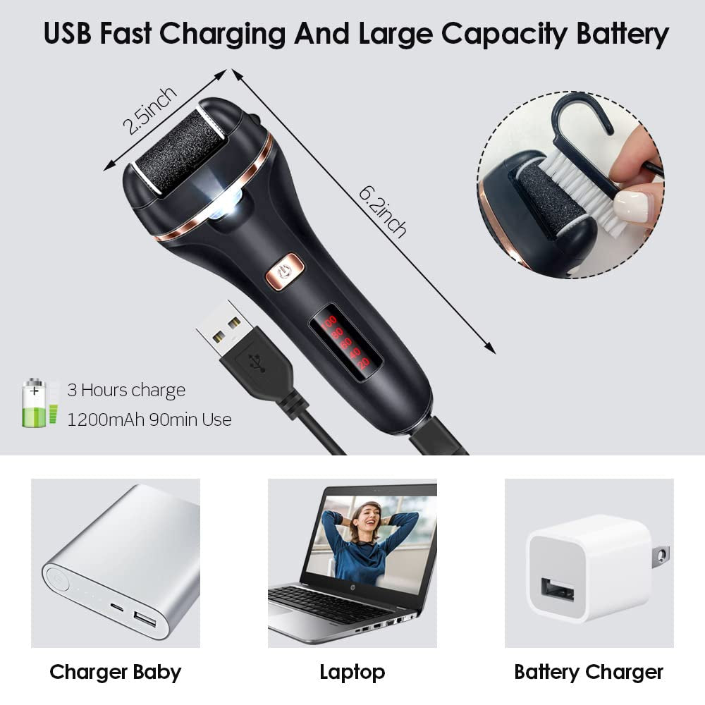 Electric Foot File Callus Remover, Rechargeable Callous Removers for Feet, Professional Foot Care Kit Foot Rasp Dead Skin Remover Pedicure Kit with Power Display for Men Women Salon or Home Best Gift Health & Beauty > Personal Care > Foot Care iToncs   