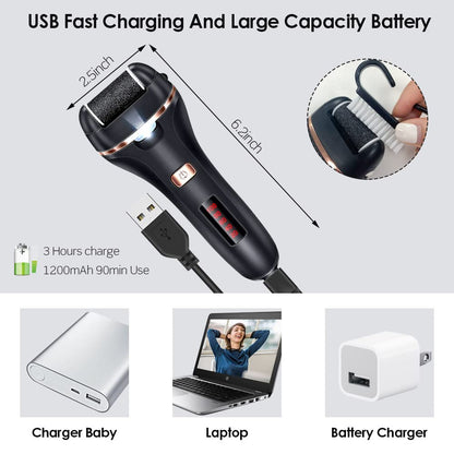 Electric Foot File Callus Remover, Rechargeable Callous Removers for Feet, Professional Foot Care Kit Foot Rasp Dead Skin Remover Pedicure Kit with Power Display for Men Women Salon or Home Best Gift Health & Beauty > Personal Care > Foot Care iToncs   