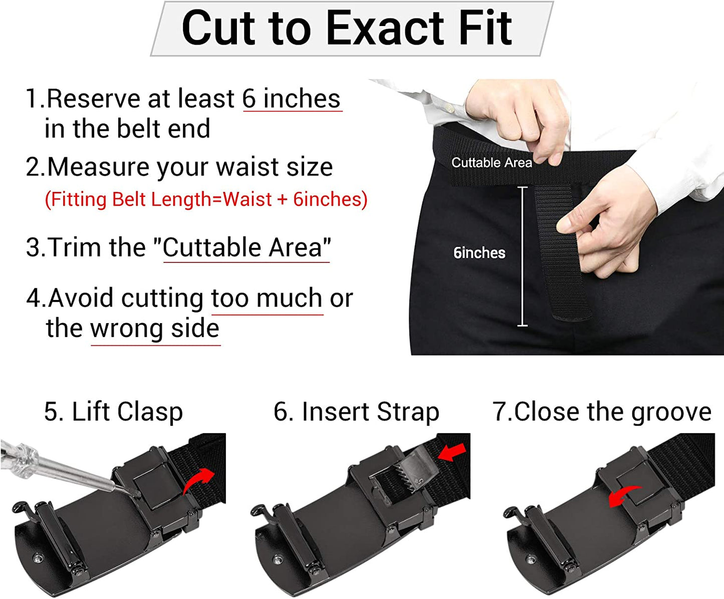 ITIEZY Men'S Nylon Ratchet Belt 2Pack, Adjustable Web Military Tactical Belt with Automatic Slide Buckle, Trim to Fit Apparel & Accessories > Clothing Accessories > Belts ITIEZY   