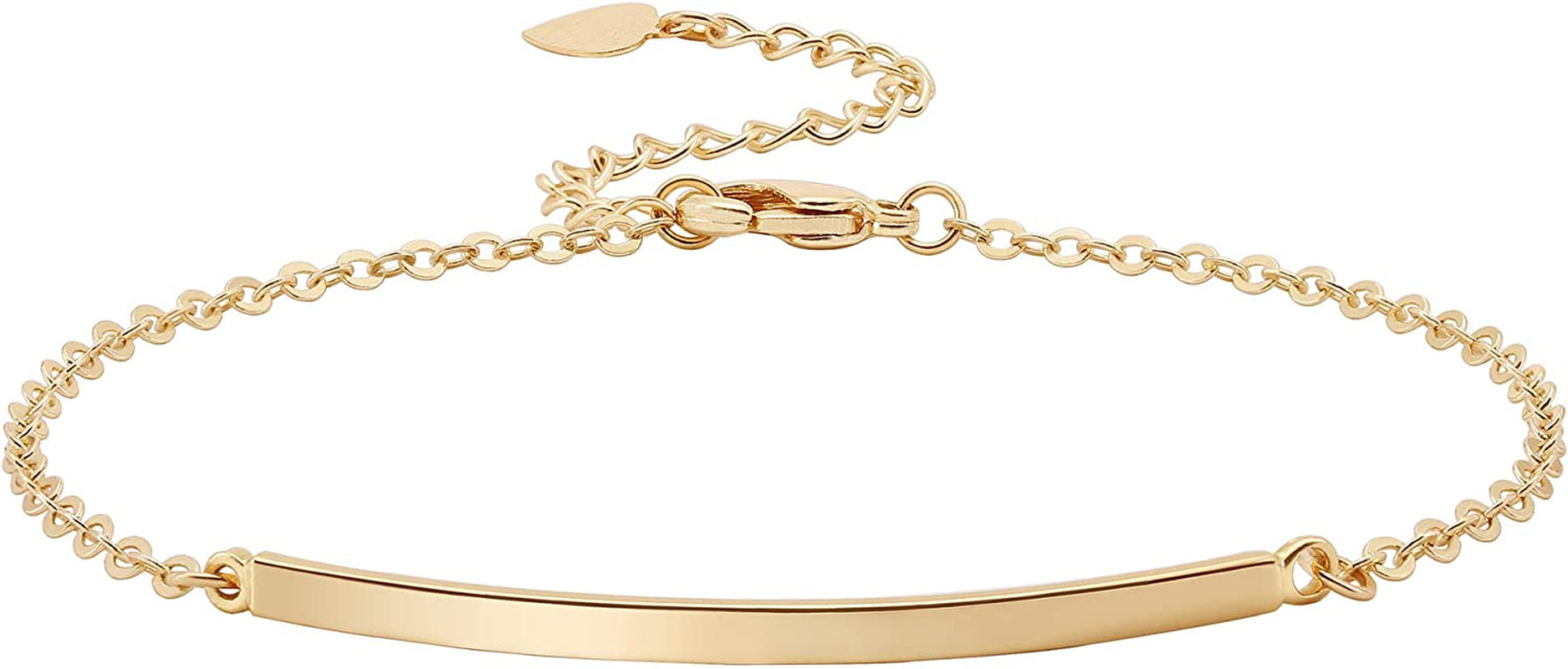 Dainty Gold Bar Bracelet for Women Simple Delicate Thin Cuff Bangle Hook Bracelet 18K Gold Plated Handmade Minimalist Jewelry Apparel & Accessories > Jewelry > Bracelets Annie 1.Bar Bracelet  