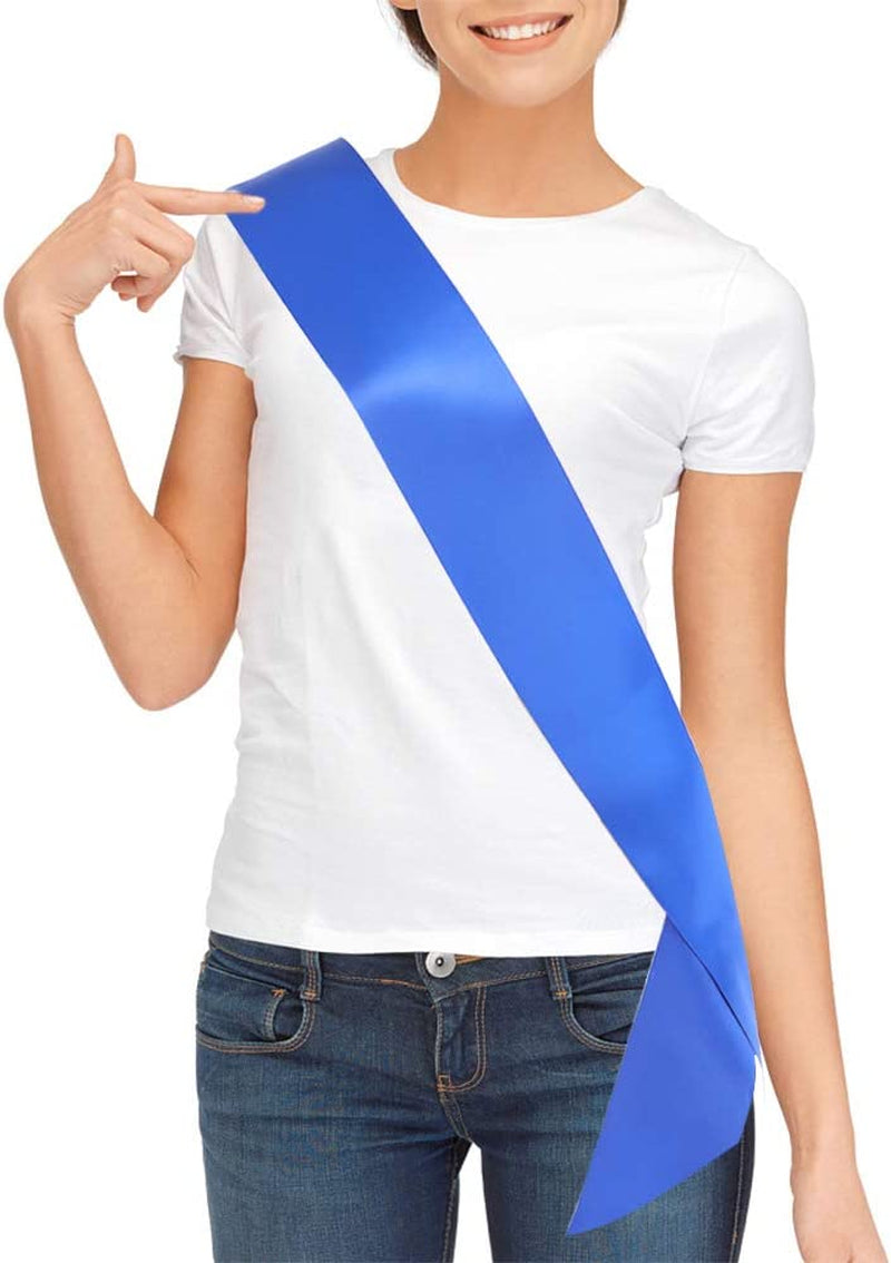Blank Satin Sash, Plain Sash, Party Decorations, Make Your Own Sash (Pink) Apparel & Accessories > Clothing Accessories > Sashes TREORSI Royal Blue  