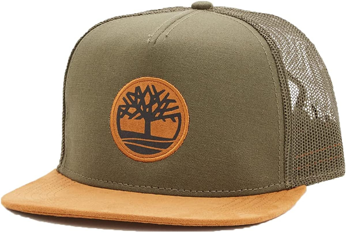 Timberland Flat Brim Mesh Back Adjustable Snapback Trucker Hat Apparel & Accessories > Clothing Accessories > Hats Timberland Grape Leaf  