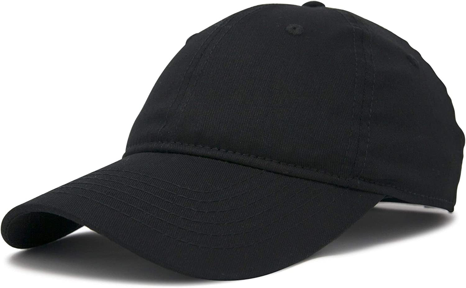 DALIX Womens Cap Adjustable Hat 100% Cotton Black White Gold Lavender Blue Pink Lime Green Hot Pink Apparel & Accessories > Clothing Accessories > Hats DALIX Black  