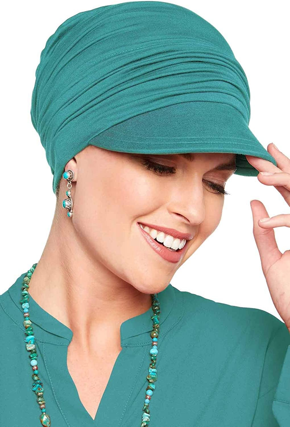 Cardani Slouchy Newsboy Hat - Viscose from Bamboo Slouch Caps for Women Apparel & Accessories > Clothing Accessories > Headwear Cardani Luxury Bamboo - Surf One Size 