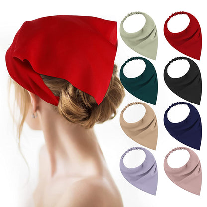 Molain 8Pcs Hair Scarf Bandanas for Women Solid Color Bandana Headband Chiffon Boho Hair Scarves Kerchief Headwear Turbans Elastic Hairbands Adjustable Hair Ties Apparel & Accessories > Clothing Accessories > Bandanas & Headties Molain   