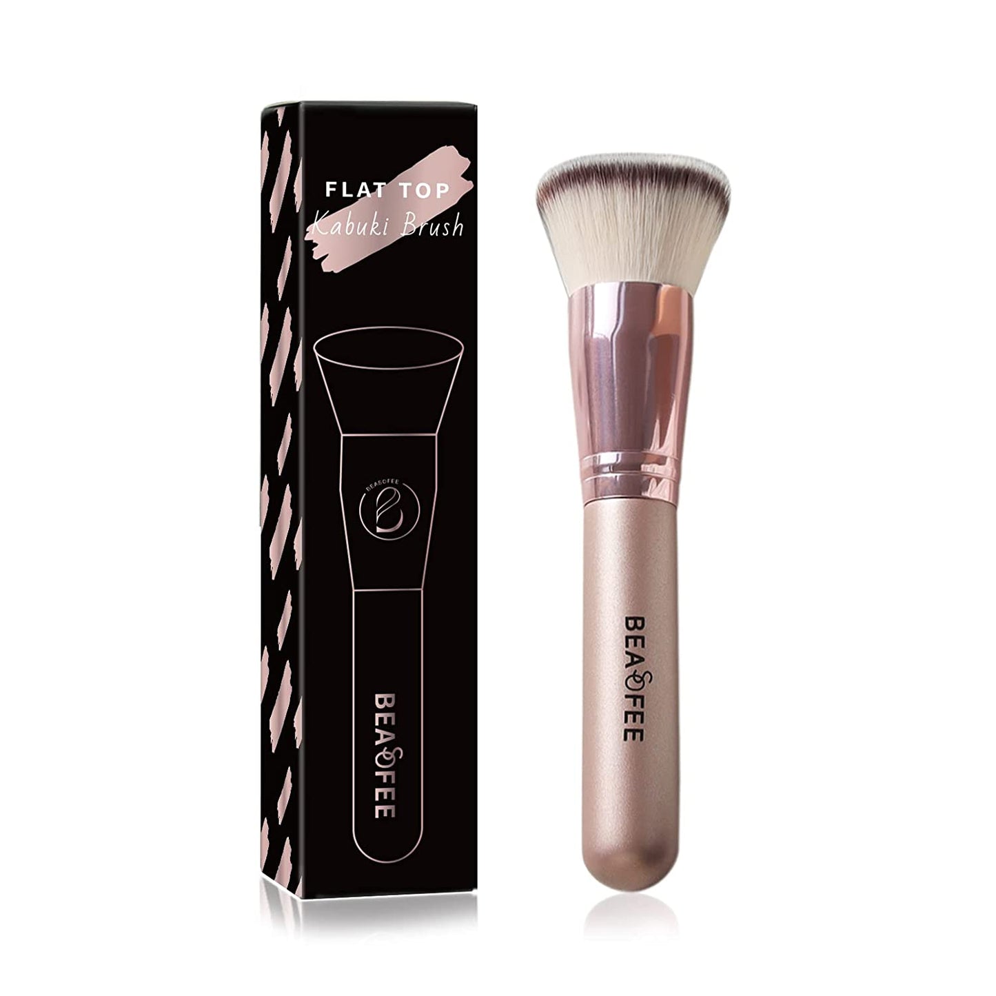 Foundation Makeup Brush Flat Top Kabuki Foundation Brush for Liquid Cream Powder Makeup,The Big Fiber Bristles ,Stippling Buffing Blending Good Premium Face Makeup Brush Set Tools Rose Gold Health & Beauty > Personal Care > Cosmetics > Cosmetic Tools > Makeup Tools BEASOFEE 01 Big  