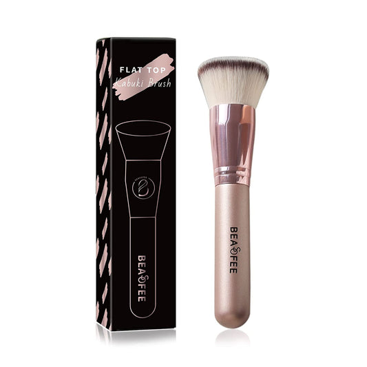 Foundation Makeup Brush Flat Top Kabuki Foundation Brush for Liquid Cream Powder Makeup,The Big Fiber Bristles ,Stippling Buffing Blending Good Premium Face Makeup Brush Set Tools Rose Gold Health & Beauty > Personal Care > Cosmetics > Cosmetic Tools > Makeup Tools BEASOFEE 01 Big  