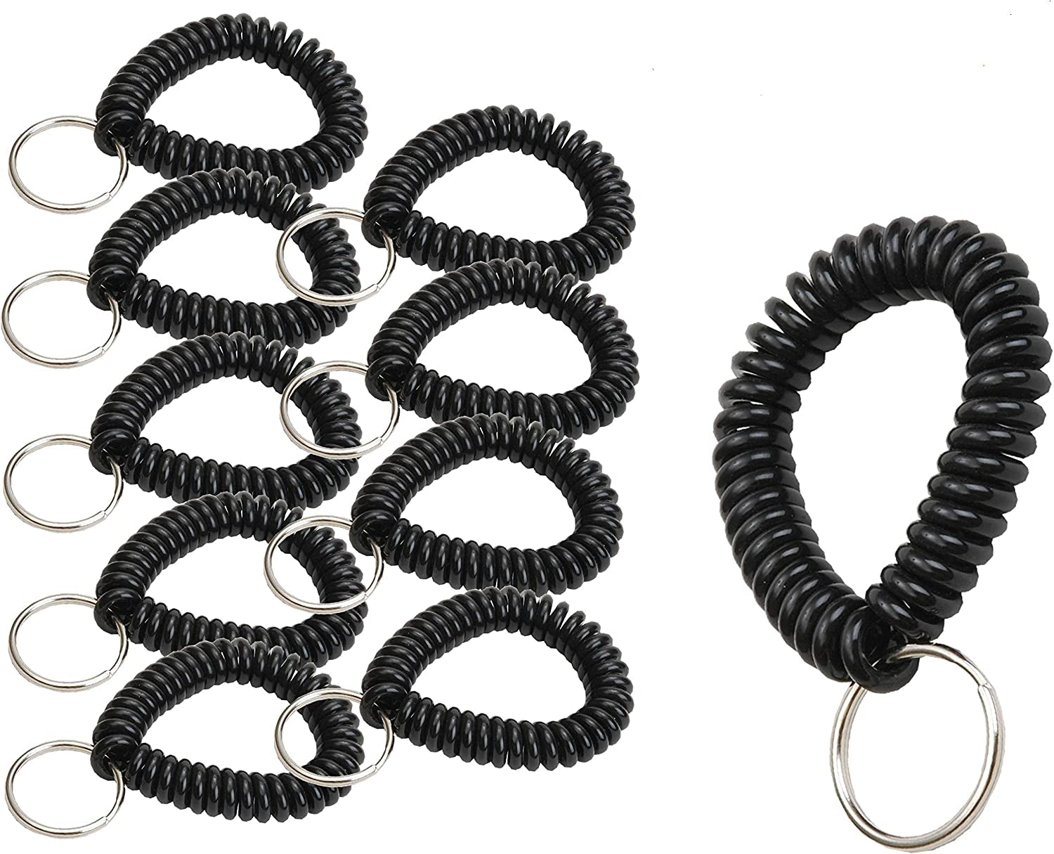 Lucky Line 2” Diameter Spiral Wrist Coil with Steel Key Ring, Flexible Wrist Band Key Chain Bracelet, Stretches to 12”, Purple 1 PK (410651) Apparel & Accessories > Jewelry > Bracelets Lucky Line Black Pack of 10 