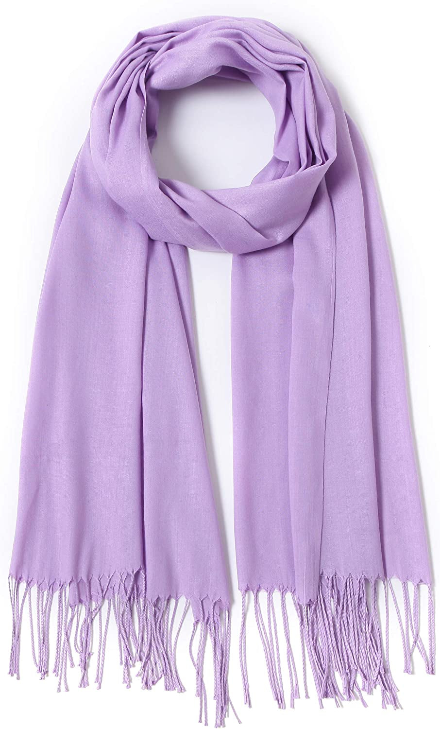 Pashmina Shawls and Wraps Large Scarfs for Women Wedding Party Bridal Long Fashion Solid Shawl Wrap with Fringes Apparel & Accessories > Clothing Accessories > Scarves & Shawls Cindy & Wendy Lavender  