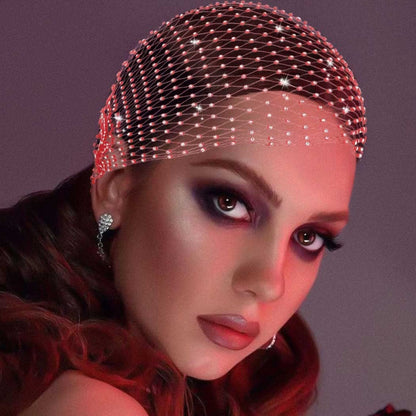 Earent Mesh Rhinestone Headbands Black Glitter Wide Hairbands Elastic Turban Kerchiefs Crystal Nightclub Headscarfs Rave Party Head Wraps Sparkle Body Jewelry for Women and Girls(Headbands) (A-Black) Apparel & Accessories > Jewelry > Body Jewelry EARENT D-Red  