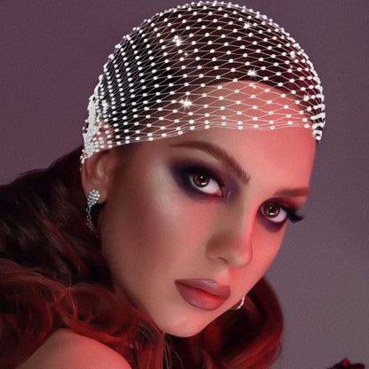 Earent Mesh Rhinestone Headbands Black Glitter Wide Hairbands Elastic Turban Kerchiefs Crystal Nightclub Headscarfs Rave Party Head Wraps Sparkle Body Jewelry for Women and Girls(Headbands) (A-Black) Apparel & Accessories > Jewelry > Body Jewelry EARENT B-White  