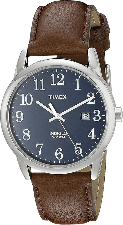 Easy Reader 38Mm Leather Strap Watch Brown/Silver-Tone/Blue