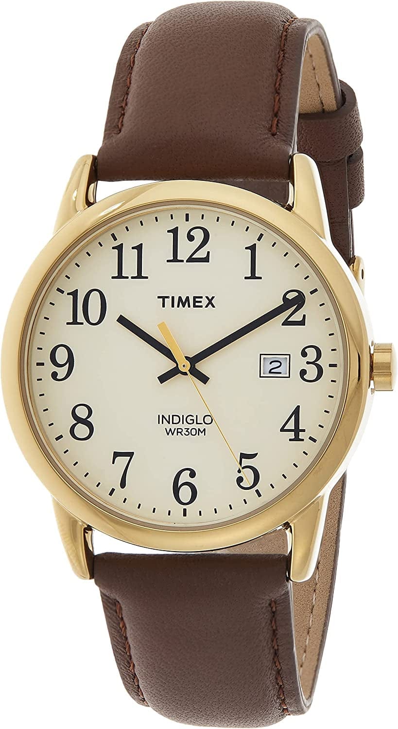 Easy Reader 38Mm Leather Strap Watch Brown/Gold-Tone/Cream