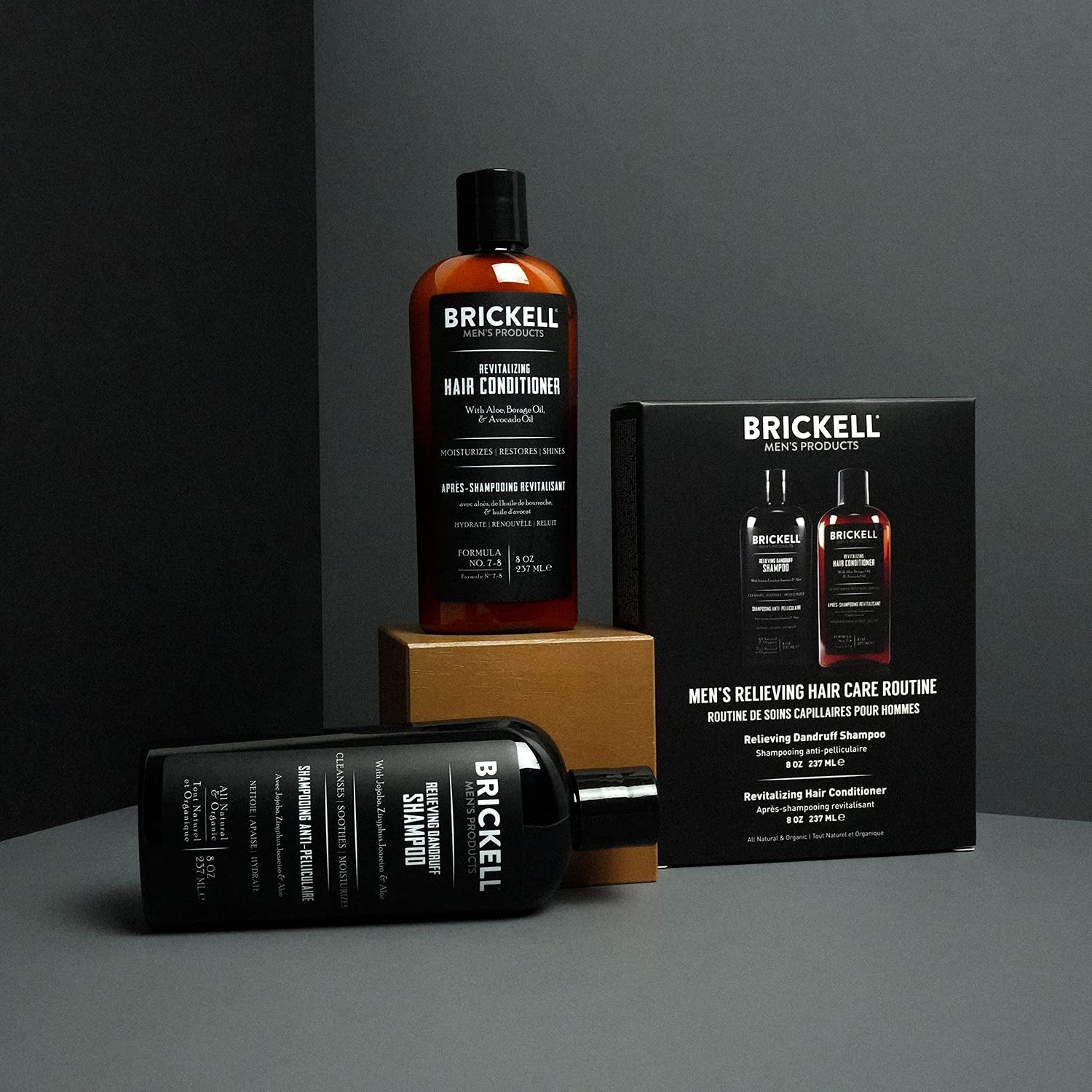 Brickell Men’S Daily Relieving Hair Care Routine, Dandruff Shampoo and Conditioner Set for Men, Ziziphus Joazeiro, Aloe and Jojoba Oil Shampoo, Strength and Volume Enhancing Conditioner, Natural and Organic (Mint, 2 X 8 Oz) Health & Beauty > Personal Care > Hair Care Brickell Men's Products   