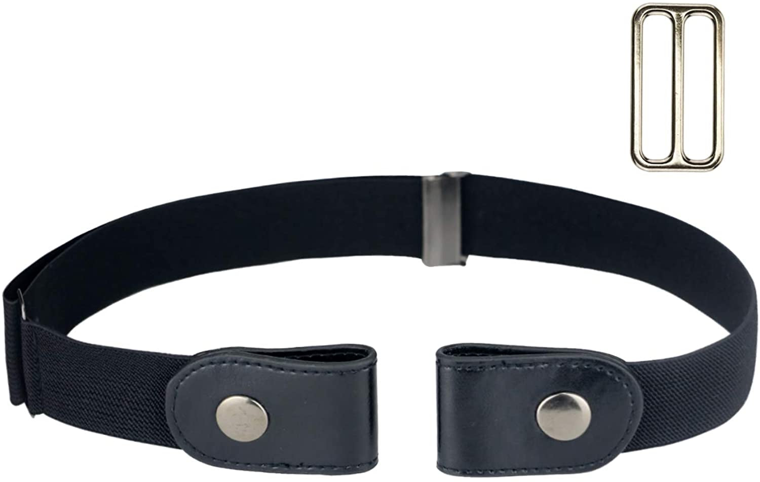 No Buckle Women/Men Stretch Belt, Invisible Elastic Belt for Jeans Pants Dresses Apparel & Accessories > Clothing Accessories > Belts maikun Black-a waist 30"-63" 