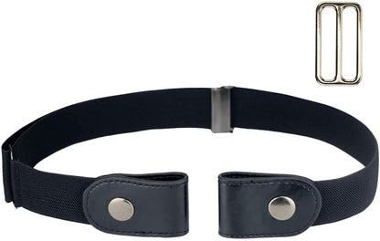 No Buckle Women/Men Stretch Belt, Invisible Elastic Belt for Jeans Pants Dresses Apparel & Accessories > Clothing Accessories > Belts maikun Black-a waist 30"-63" 