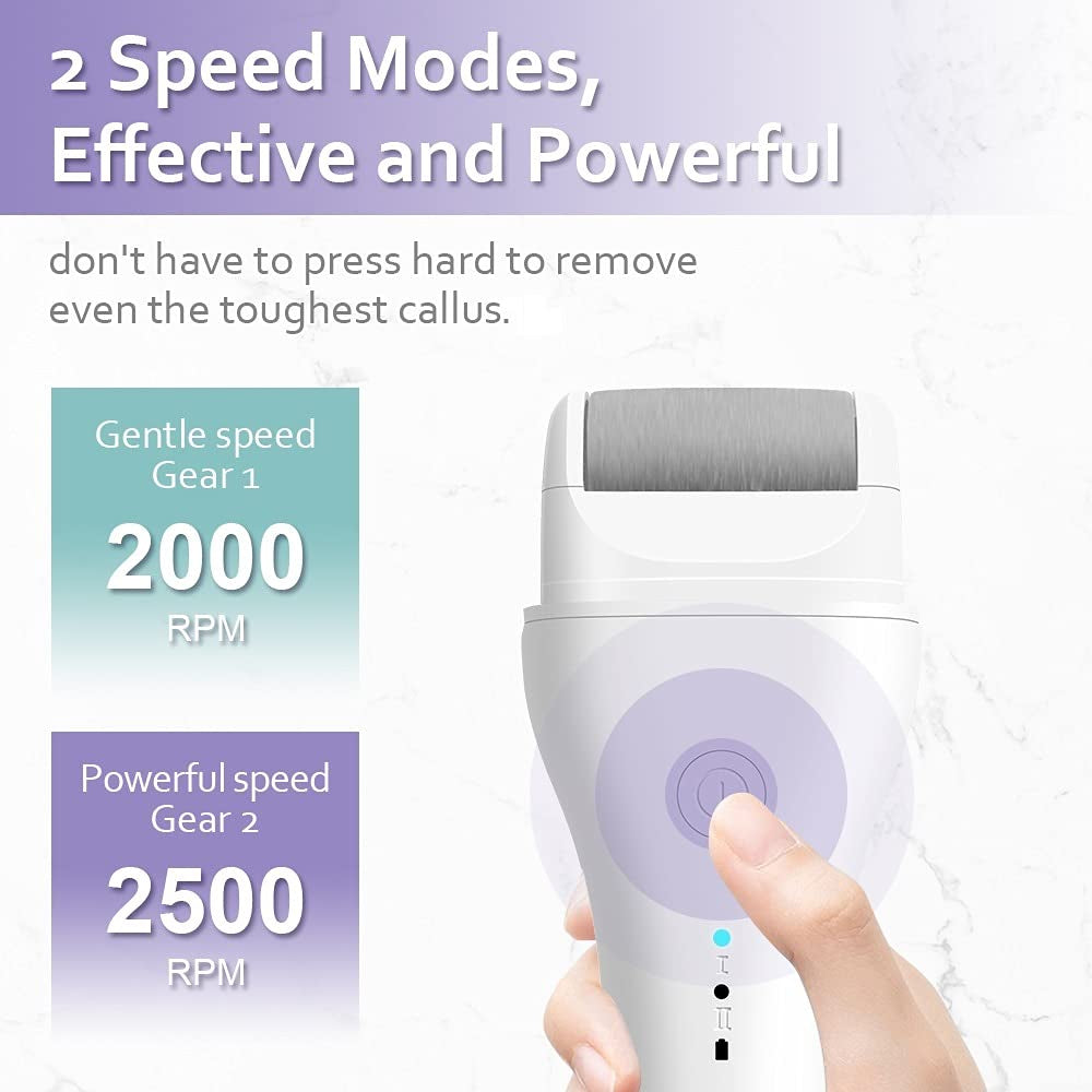 Upgraded Callus Remover for Feet, Voirse Rechargeable 2 Speeds Foot File with 3 Grinding Rollers, Water-Resistant Pedicure Tool, Low-Db Gentle Heel Shaver Scraper for Tough Thick Skin and Daily Care Health & Beauty > Personal Care > Foot Care Voirse   
