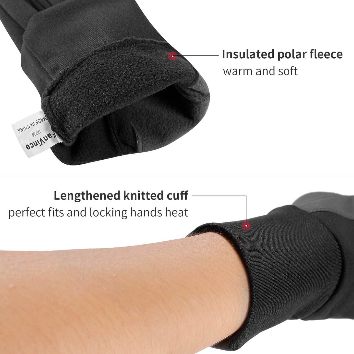 Winter Gloves Touch Screen Water Resistant Thermal for Running Cycling Driving Hiking Windproof Warm Gifts for Men and Women Apparel & Accessories > Clothing Accessories > Gloves & Mittens FanVince   