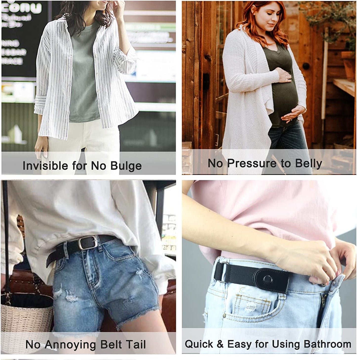 No Buckle Stretch Belt for Women/Men Invisible Elastic Buckle Free Belts Apparel & Accessories > Clothing Accessories > Belts macoking   