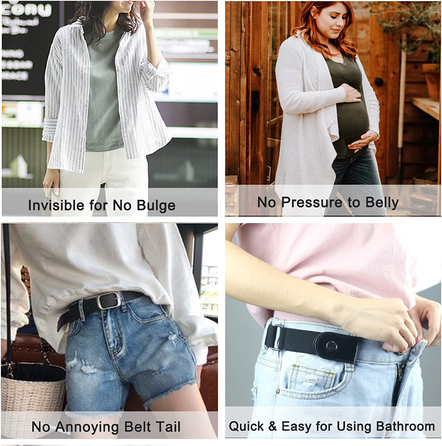 No Buckle Stretch Belt for Women/Men Invisible Elastic Buckle Free Belts Apparel & Accessories > Clothing Accessories > Belts macoking   