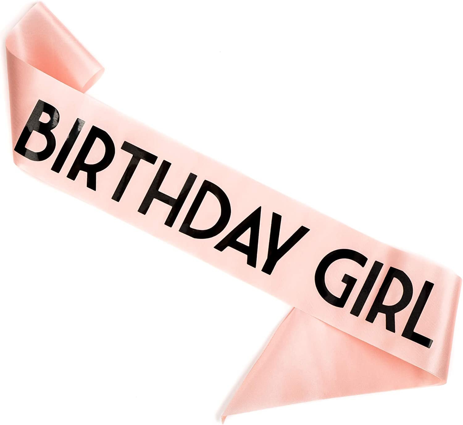 CORRURE 'Birthday Girl' Sash with Rose Gold Foil - Soft Satin White Sash for Women - Happy Birthday Sash for Sweet 16, 18Th 21St 25Th 30Th 40Th 50Th or Any Other Bday Party Apparel & Accessories > Clothing Accessories > Sashes Pego Brands General Rose Gold - Black  