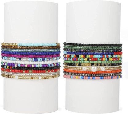 Beaded Evil Eye Anklets for Women Colorful Elastic Lucky Ankle Bracelet Hand-Woven Lucky Anklet Protection Anklet for Family Apparel & Accessories > Jewelry > Anklets Dalinner   