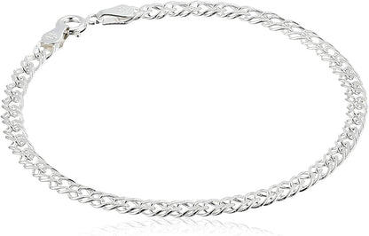 Collection Sterling Silver Interlocking Geometric Link Bracelet Apparel & Accessories > Jewelry > Bracelets Amazon Collection 7.25 Inches  