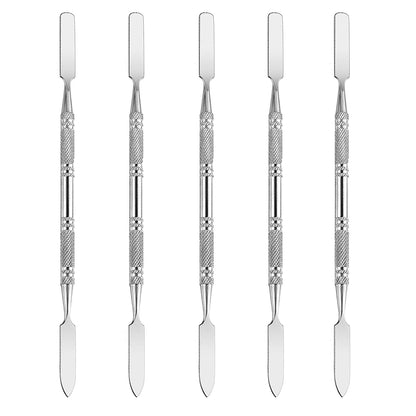 Wismee 5Pcs Makeup Spatula Tool Metal Set Professional Beauty Stainless Steel Cosmetics Mixer Long Metal Spatula Depotting Mixing Tool (#1+#2) Health & Beauty > Personal Care > Cosmetics > Cosmetic Tools > Makeup Tools Wismee #2  