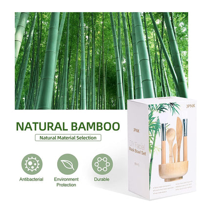JPNK Facial Mask Bowl Set Bamboo, New DIY 6Pack DIY Clay Mask Mixing Kit with Mask Brushes and Bowl, Bamboo Mask Mixing Tools for Mixing Clay Mask DIY Health & Beauty > Personal Care > Cosmetics > Cosmetic Tools > Skin Care Tools JPNK   