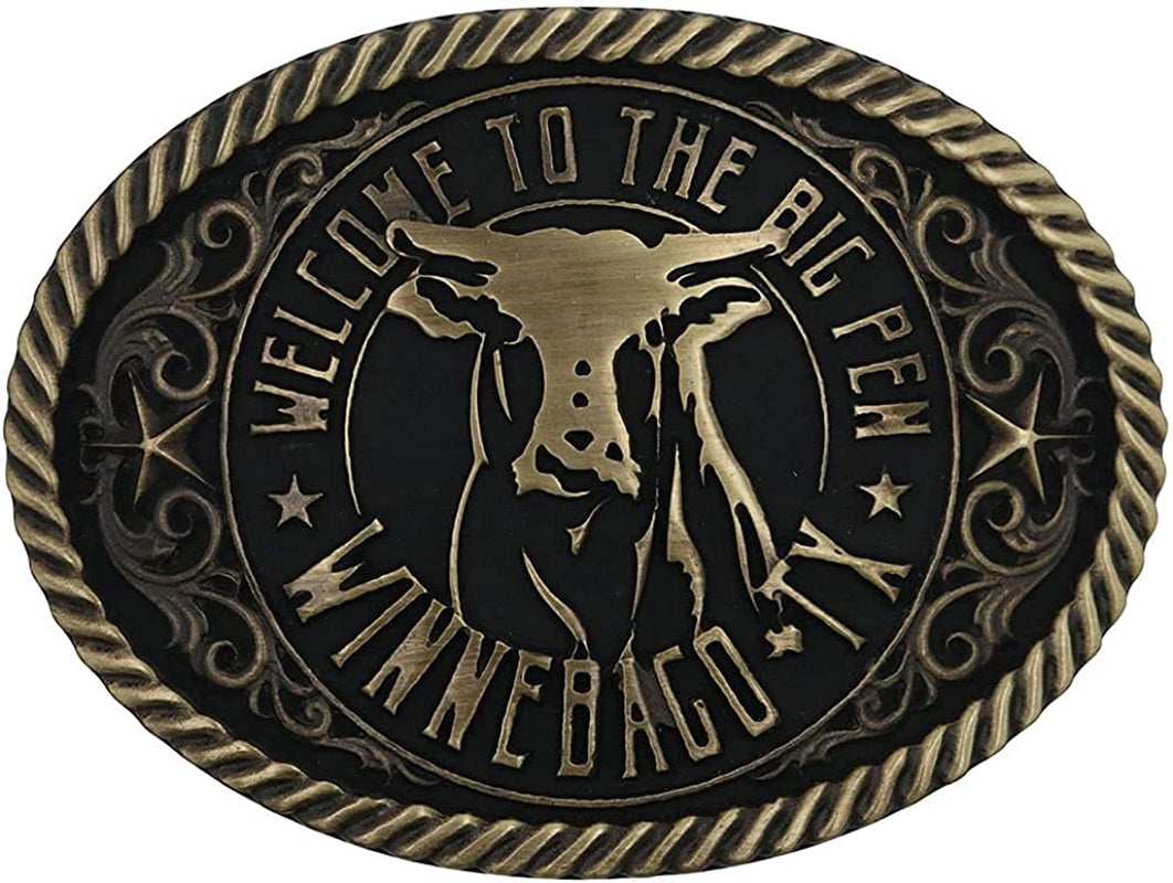 Montana Silversmiths Men'S Big Cattle Pen Belt Buckle Silver One Size Apparel & Accessories > Clothing Accessories > Belt Buckles Montana Silversmiths   