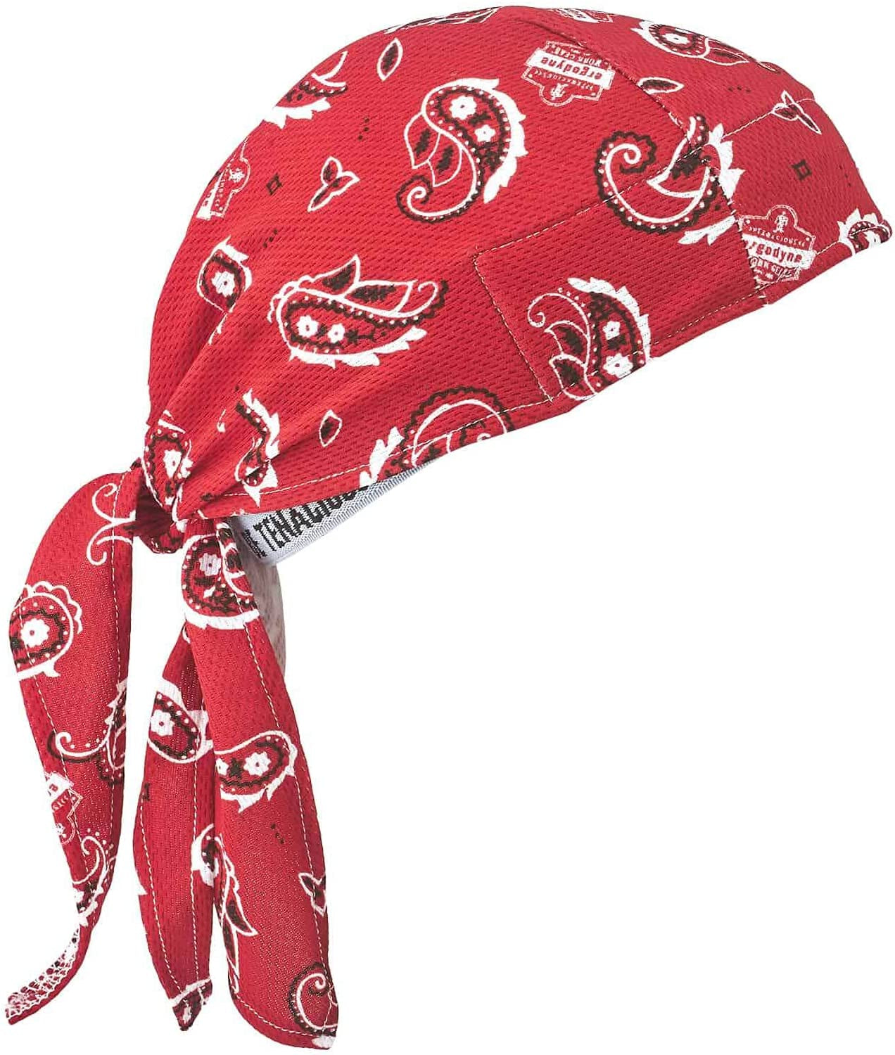 Ergodyne - 12480 Chill Its 6615 Dew Rag, Lined with Terry Cloth Sweatband, Sweat Wicking, Navy Western Apparel & Accessories > Clothing Accessories > Bandanas & Headties Ergodyne Red Western  