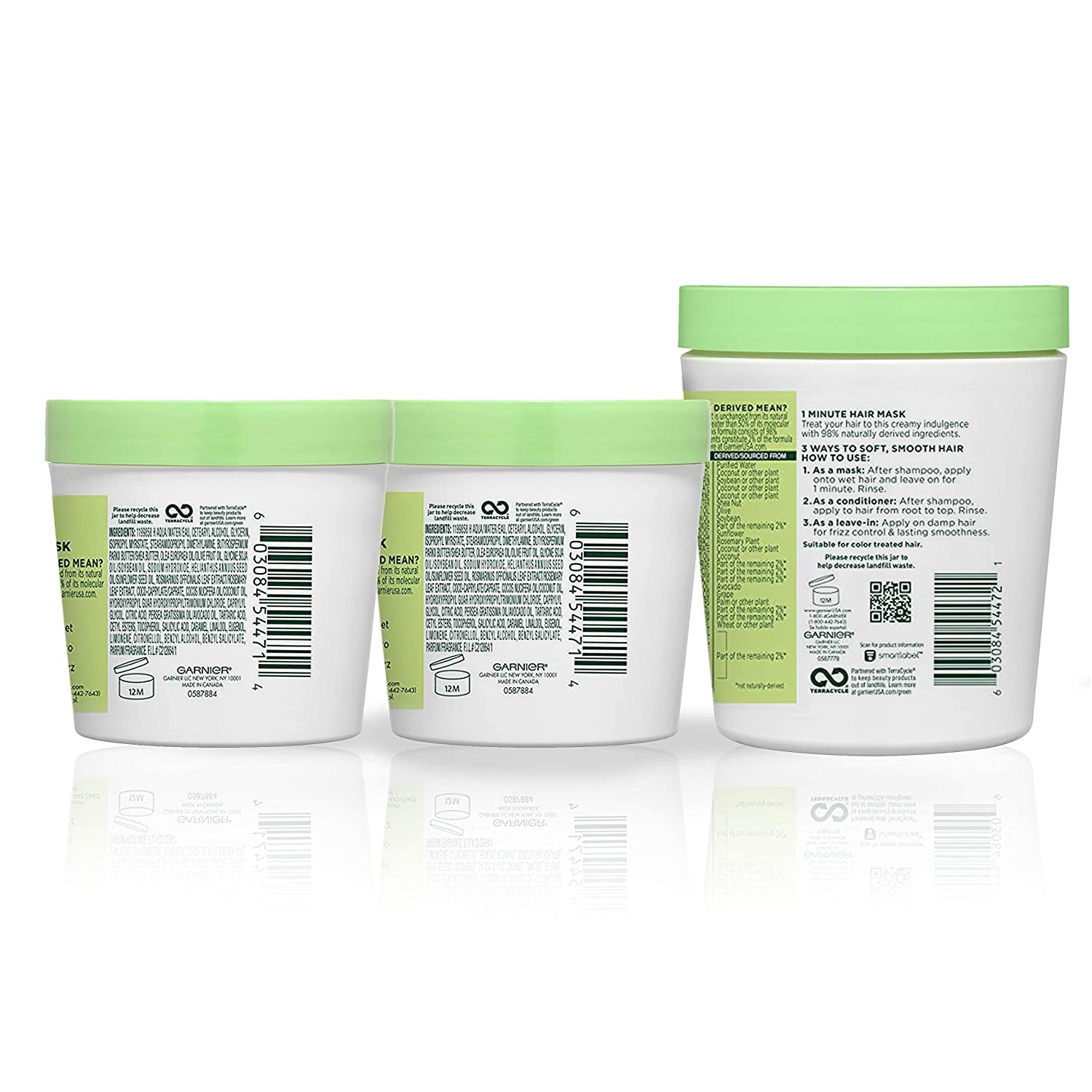 Garnier Fructis Hair Care Smoothing Hair Mask Treatment with Avocado Extract, Vegan, Paraben and Silicone-Free, (Amount) Health & Beauty > Personal Care > Hair Care Garnier   