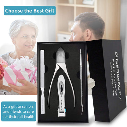 Nail Clippers for Thick Nails, Professional Ingrown Toenail Clippers Podiatrist Tools, Wide Jaw Opening Thick Nail Clippers, Stainless Steel Large Toenail Clippers Pedicure Kit 4 Pcs for Seniors & Men Health & Beauty > Personal Care > Cosmetics > Cosmetic Tools > Nail Tools Ousen Beauty   