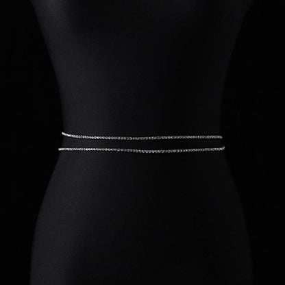 Nicute Layered Waist Chain Rhinestone Belly Chains Belt Summer Beach Costume Crystal Body Jewelry for Women and Girls (Silver) Apparel & Accessories > Jewelry > Body Jewelry Nicute   