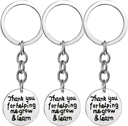 Pack of 3 Teacher Bangles Gifts for Teacher Open School Gifts for Teachers Thank You Bangle Bracelets Apparel & Accessories > Jewelry > Bracelets Nzztont 3PCs Keychain Style 01- Thank You For Helping Me Grow & Learn  