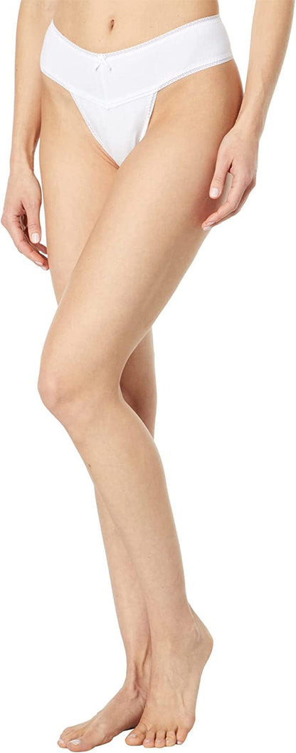Eberjey Womens Pima Everyday V-Thong White / Medium-Large