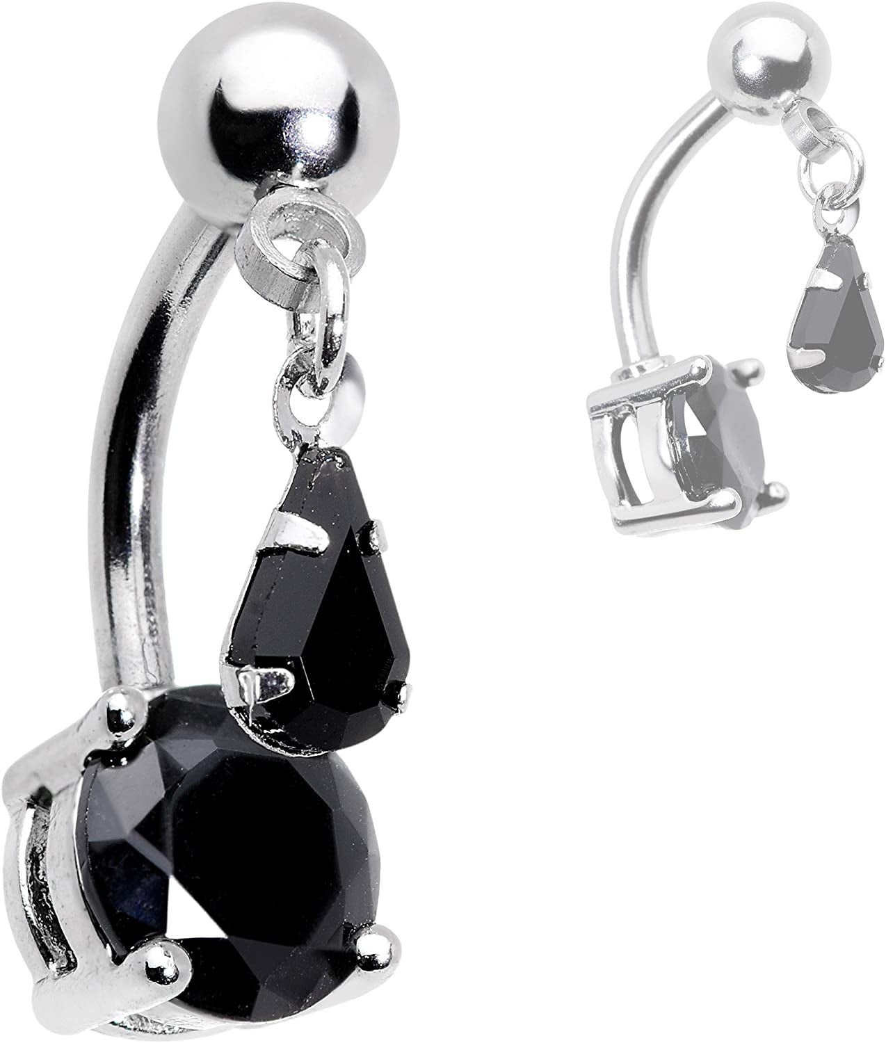 Body Candy Womens 3PCS Stainless Steel Top Mount Body Piercing Jewelry Dangle Belly Button Ring Apparel & Accessories > Jewelry > Rings Body Candy   