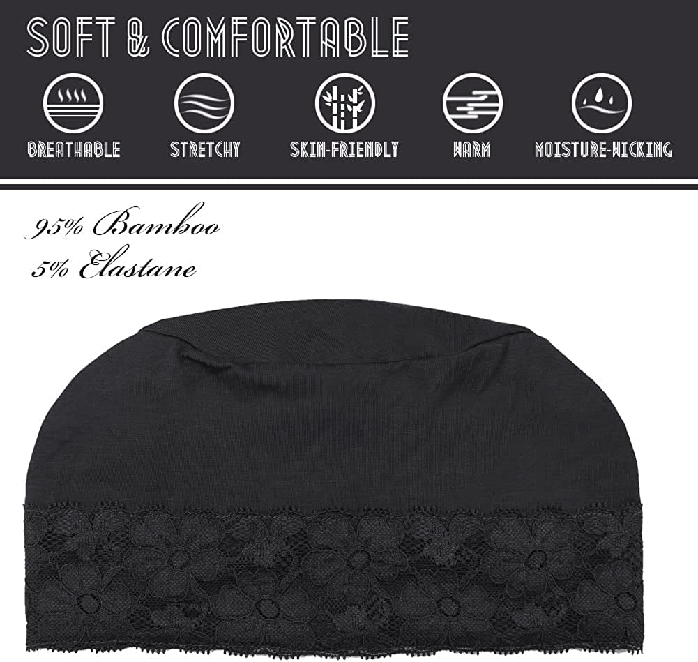 Bamboo Sleep Beanie Cap Head Coverings for Women Hair Loss Apparel & Accessories > Clothing Accessories > Headwear KYLIE MAX   