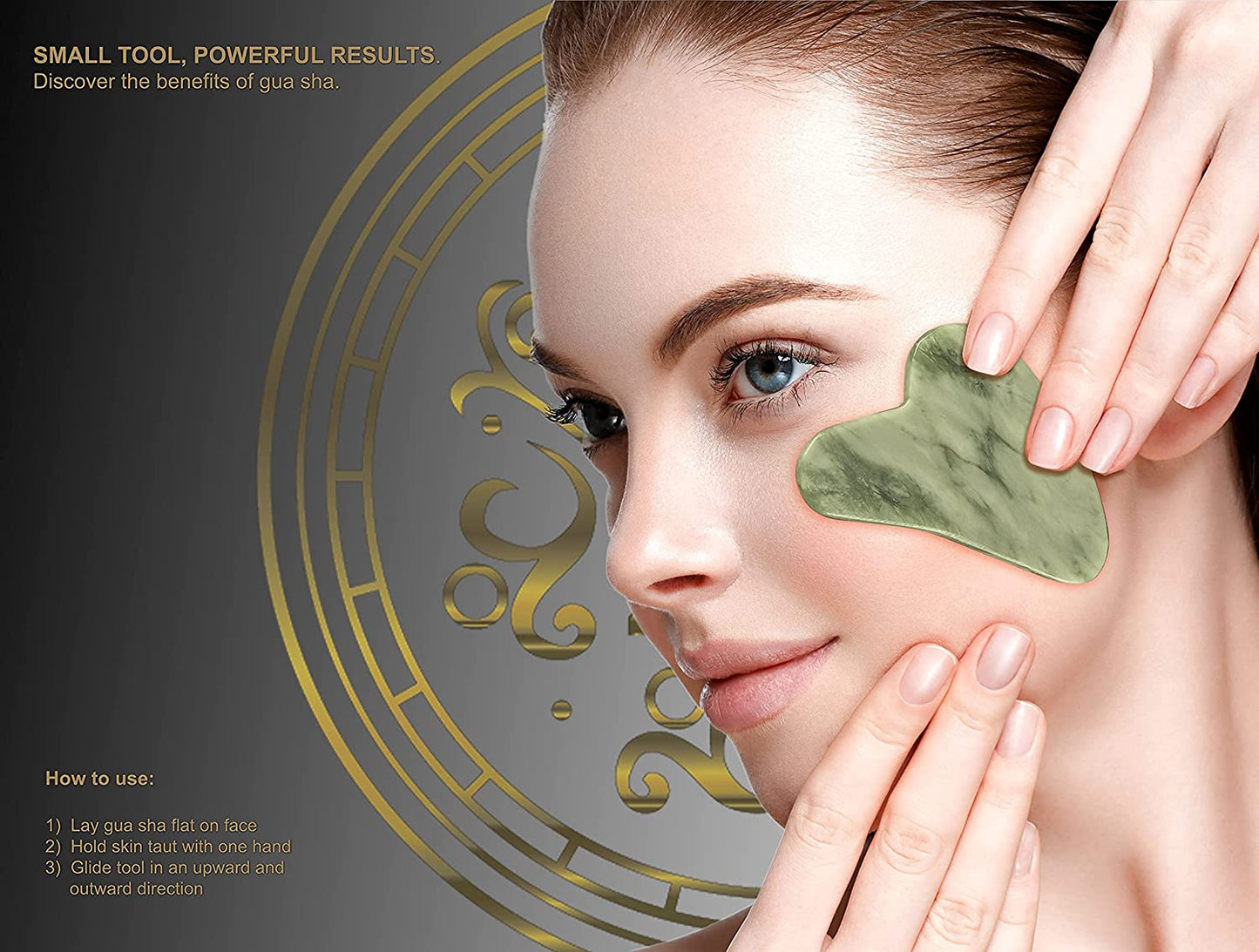 Jade Roller and Gua Sha Set - Luxury Facial Skincare Set by Zamlinco - Jade Stone Anti-Aging Skin Care Tools for Face, Eyes, Neck and Body | Reduce Fine Lines and Wrinkles Naturally Health & Beauty > Personal Care > Cosmetics > Cosmetic Tools > Skin Care Tools Zamlinco   