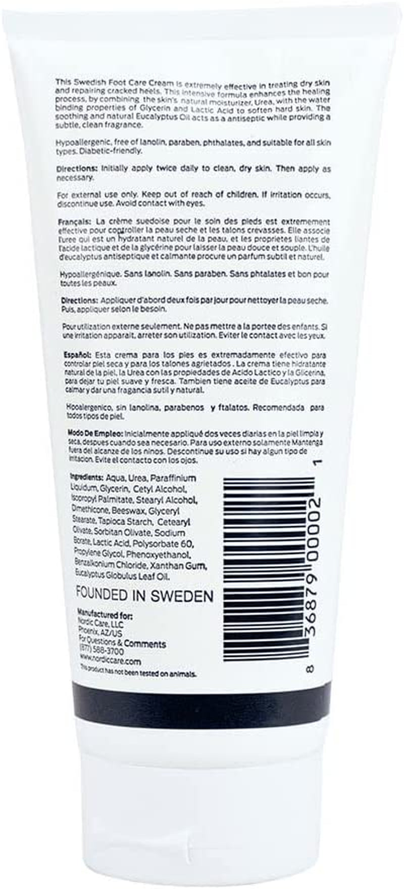 Nordic Care Foot Care Cream, 6 Oz. | Foot Lotion for Cracked & Dry Skin | for Dry Feet, Cracked Heels & Callus Removal | Hypoallergenic & Lanolin-Free | Essential Oils, Eucalyptus, Urea & Glycerin Health & Beauty > Personal Care > Foot Care Nordic Care   